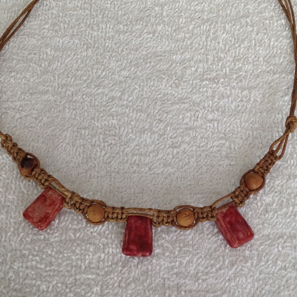 Red Agate Braided String Cord Chain Necklace - image 6